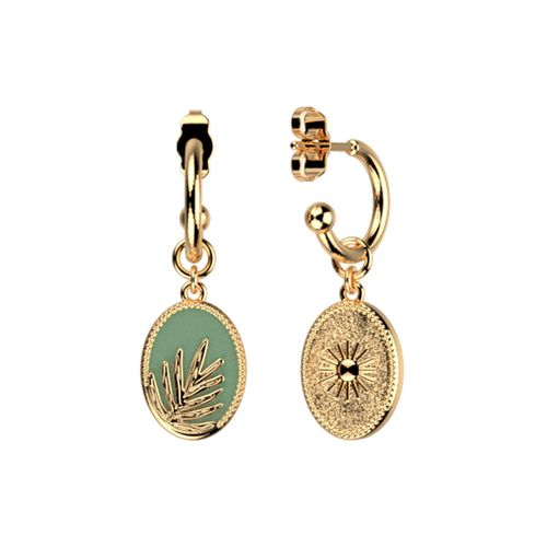 Boucles D'oreilles Réversibles Les Cadettes Laqué Ve Rt Et Laiton Doré