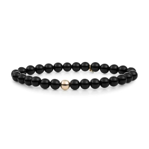 Bracelet Sparkling Jewels Saturne Large Onyx Argent Plaqué Or