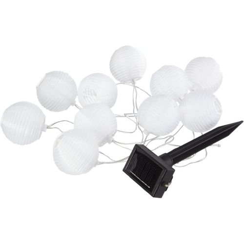 Kal-477-13 Guirlande Lumineuse Solaire ""Boules Blanches"" Extérieur Lumière Blanche Froide 4,7 M 10 Led