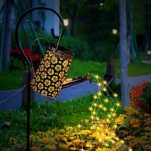 Kal-Lumière Solaire Extérieur Lampe Solaire Jardin Arrosoir Solaire Lumières Imperméable Solaire Lumières Avec Led Guirlandes Lumineuses Extérieures Décoration De Jardin Terrasse Pelouses Chemin Noël