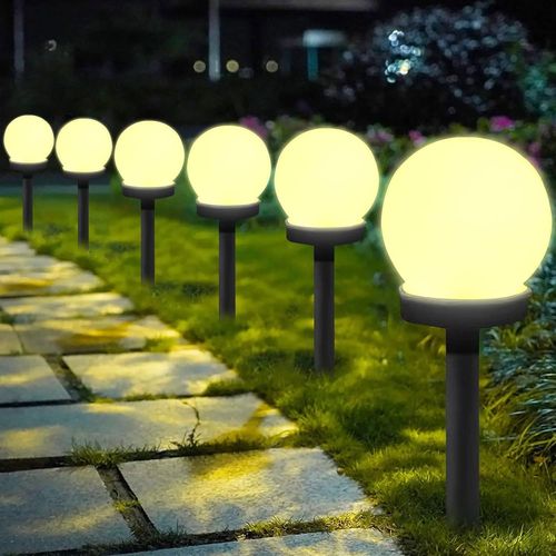Kal-Lot De 6 Lampes Solaires Pour Extérieur, Lampes Solaires De Jardin, Lampes Solaires Étanches Pour Jardin, Lampe De Jardin Étanche, Lampes Solaires De Jardin, Décoration De Terrasse