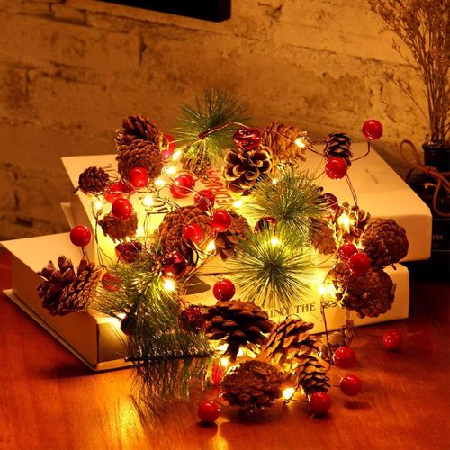 KAL-Guirlande De Noël Avec Lumières Led 3 M, 30 Led, Pour Sapin, Table, Cheminée, Décorations Intérieures - Blanc Chaud