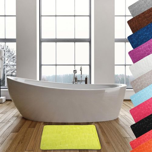 KAL-Tapis De Bain Microfibre Pebble 40X60Cm Vert