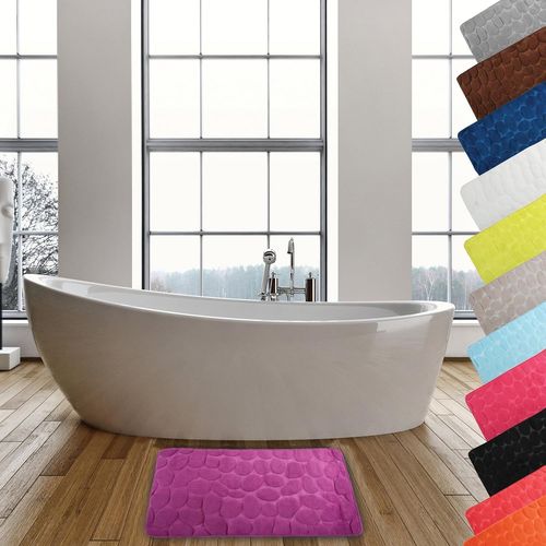 KAL-Tapis De Bain Microfibre Pebble 50X80Cm Violet