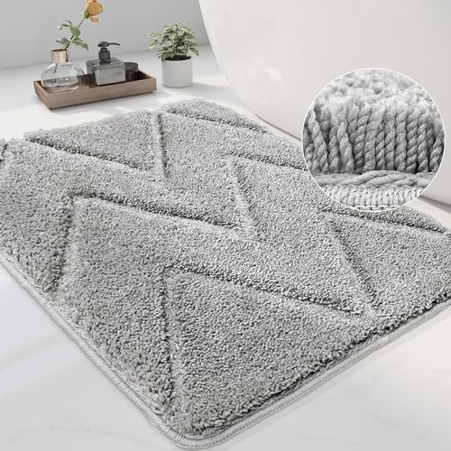 KAL-Tapis De Bain Antidérapant Lavable En Machine Pour Décoration De Sol De Salle De Bain, Évier, Baignoire, Douche, Chevron, 50,8 X 81,3 Cm