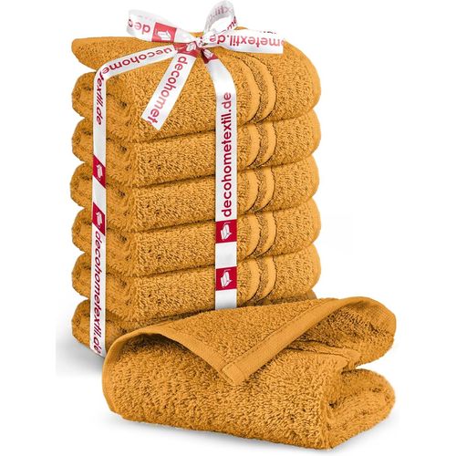 Kal-Decohometextil - Lot De 6 Serviettes D'invité, En 100 % Coton, De Qualité Supérieure, Douces Et Absorbantes - Moutarde