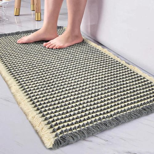 KAL-Tapis De Bain Antidérapant Et Lavable, Grand Tapis De Bain Gaufré Doux (80 X 50 Cm)