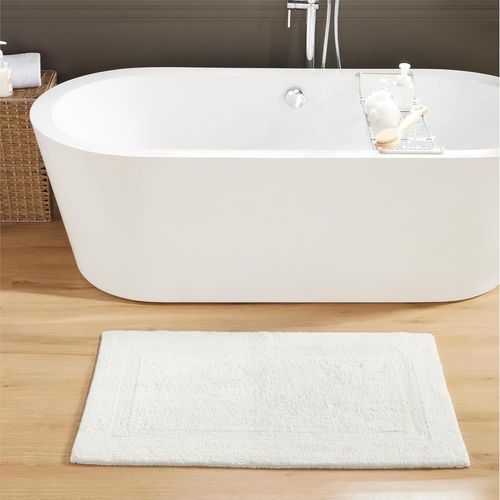Kal-Lux Collection Tapis De Bain 100% Coton \U2013 Bleu \U2013 Touffeté, Ultra Doux, Pelucheux Et Absorbant, En Couleurs Ivoire, Dimensions : 61 X 101,6 Cm