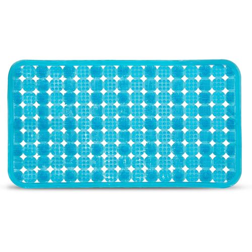 KAL-Tapis De Bain Antidérapant Et Résistant À La Moisissure \U2013 66 X 37 Cm Tapis De Bain Avec Poils De Massage \U2013 Accessoire De Baignoire (Bleu)