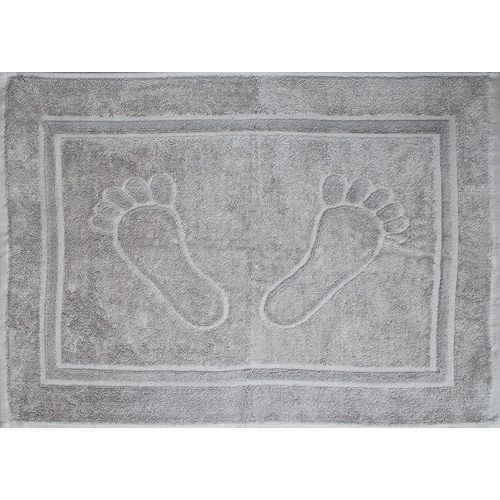 KAL-Tapis De Bain / Douche, 50 X 70 Cm, 750 G/M², En Éponge, Couleur Unie, 100% Coton + Tissu Éponge, 100 % Coton, Argenté, 50 X 70 Cm