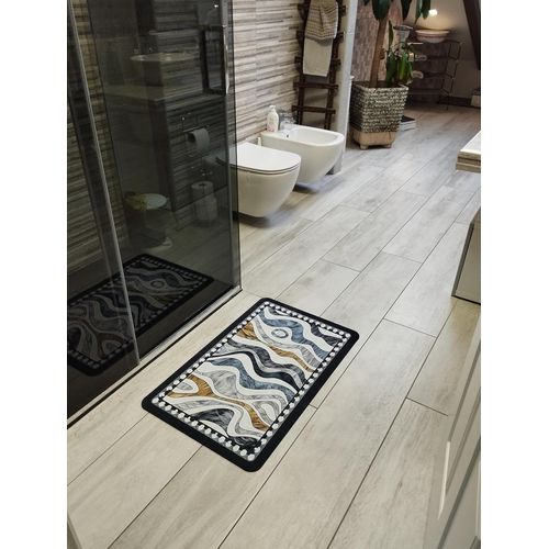 KAL-Tapis De Sol Super Absorbant,50 X 80 Cm Antidérapant, En Mousse À Mémoire,Tapis À Séchage Rapide, Doux,Pour Salle De Bains Pour Douche Bain Toilette Imprimé Coloré (4)