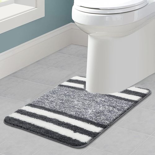 KAL-Tapis De Toilette En Forme De U, Ultra Doux, Antidérapant, Absorbant Et Lavable, 50 X 60 Cm
