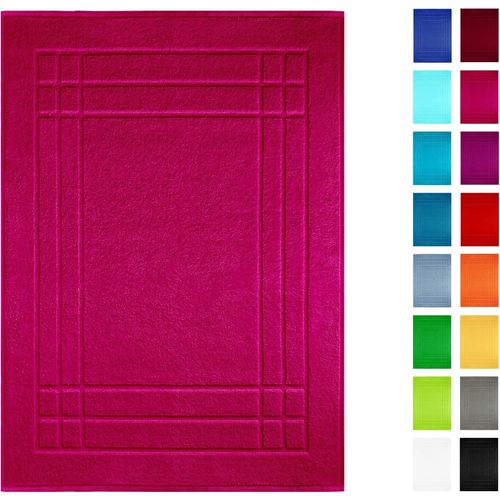 KAL-Linz Serviette Pour Pieds 50 X 70 Cm - Tapis De Bain En Tissu Éponge Lavable Et Absorbant - Pourpre