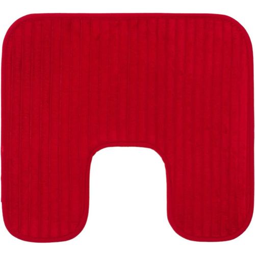 KAL-- Tapis De Toilette Antidérapant Souple En Forme De U, 100% Polyester, 50 X 45 Cm - Bordeaux