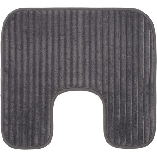KAL-- Tapis De Toilette Antidérapant Souple En Forme De U, 100% Polyester, 50 X 45 Cm - Anthracite