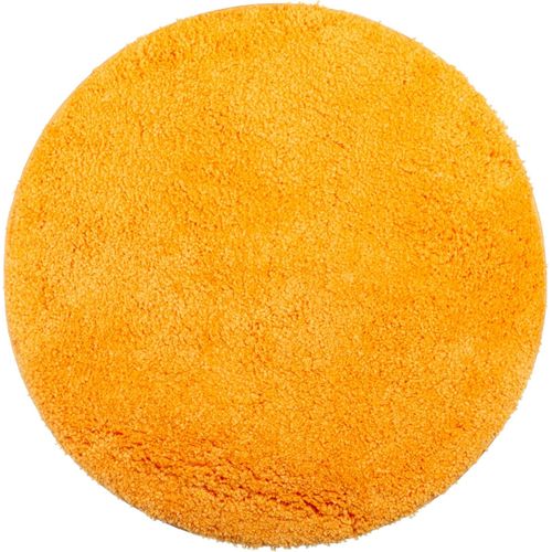 Kal-Tapis De Bain Matelassé Rond Ø 60 Cm, Polyester, Orange