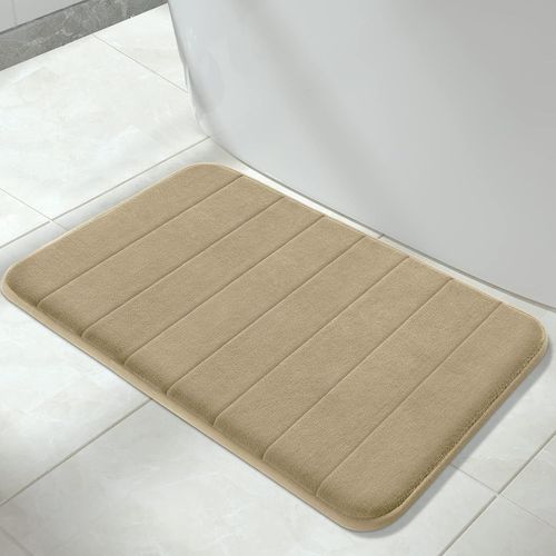 KAL-Tapis De Bain Antidérapant, 80 X 50 Cm, Super Absorption D'Eau, Épais, Lavable En Machine, Facile À Sécher, Tapis De Salle De Bain - Chameau