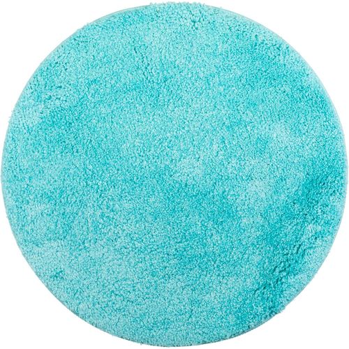 KAL-Tapis De Bain Ø 60 Cm Tapis De Salle De Bain Rond Chenille Antidérapant Absorbant Lavable En Machine - Turquoise
