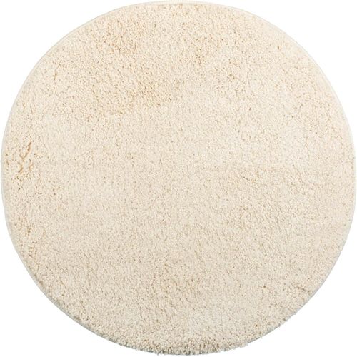KAL-Tapis De Salle De Bain Ø 60 Cm Tapis De Bain Lavable Antidérapant Microfibre Douce Rond - Beige