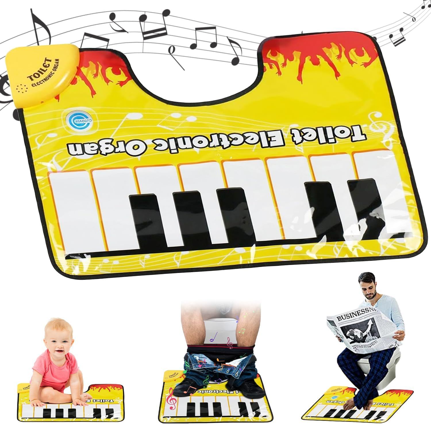 KAL-Tapis De Piano De Toilette Drôle, Tapis De Sol De Piano Pour Toilettes, Tapis De Toilette Pour Salle De Bain, Tapis De Piano De Salle De Bains, Idéal Comme Tapis De Wc Pour Toilettes Au Sol