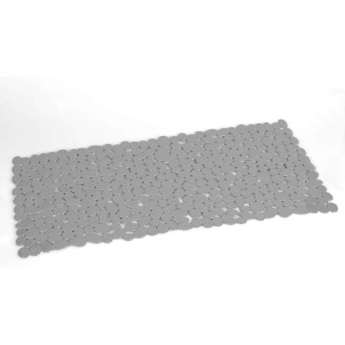 KAL-G-River Baignoire Antidérapante Avec Ventouses, Dimensions : 35 X 70 Cm, Tapis De Bain En Résine, Finition Grise, Design R&S, Fabriqué En Italie, Tapis Lavable En Machine, 2 Ans De Garantie