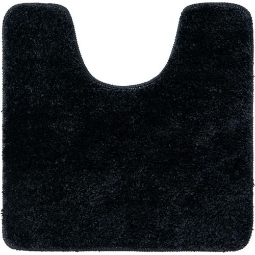 KAL-Tapis De Toilette Antidérapant Tapis Absorbant Tapis Moelleux Microfibre Forme De U Noir 50X50Cm