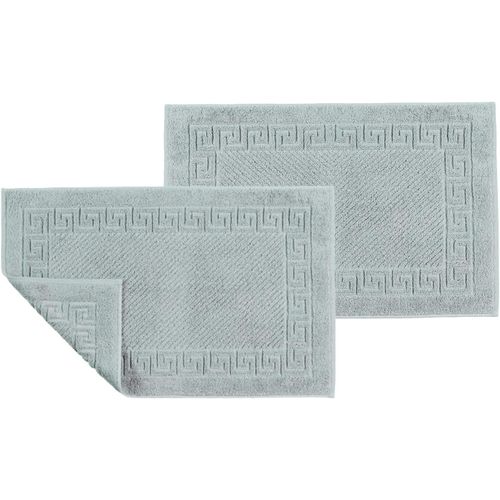 KAL-Tapis De Bain Pour Salle De Bain - Tapis De Sol 100% Coton - Linge De Toilette (Lot De 2) (Gris)