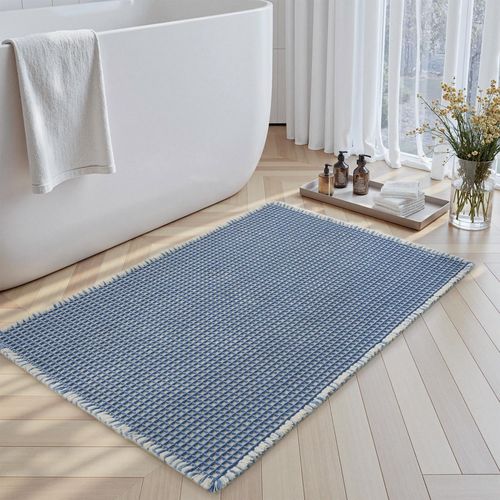 KAL-Tapis De Salle 40 X 60 Cm De Bain Gaufré Tapis De Sol Super Absorbant, Antidérapant Et Lavable En Machine