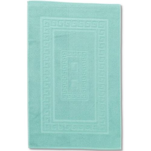 KAL-Tapis De Bain Éponge 45 X 60 Cm Torino Tapis De Salle De Bain Absorbant En Coton, Tapis De Salle De Bain Sans Antidérapant - Verde Acqua