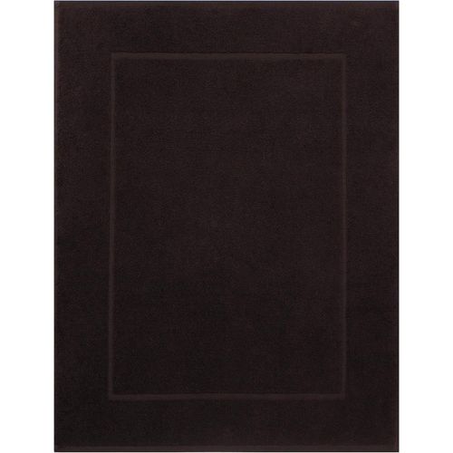 KAL-Tapis De Bain Taille 50X70 Cm 100% Coton Qualité 650 G/M² Premium Couleur Brun Foncé