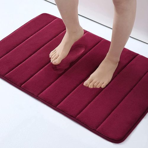 Kal-Paillasson Intérieur Antidérapant 40 X 60 Cm, Tapis D'entrée Lavable En Machine, Tapis Entrée Intérieur Doux, Absorbant Et Résistant, Antidérapant Durable Ultra, Weinrot