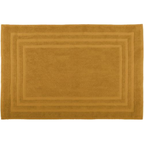 KAL-- Tapis De Bain - Taille 45X70 Cm - 100% Coton Bio - Couleur Curry - Modèle Lagune - Linge Pour La Maison - Doux Et Confortable - Idéal Pour La Salle De Bain