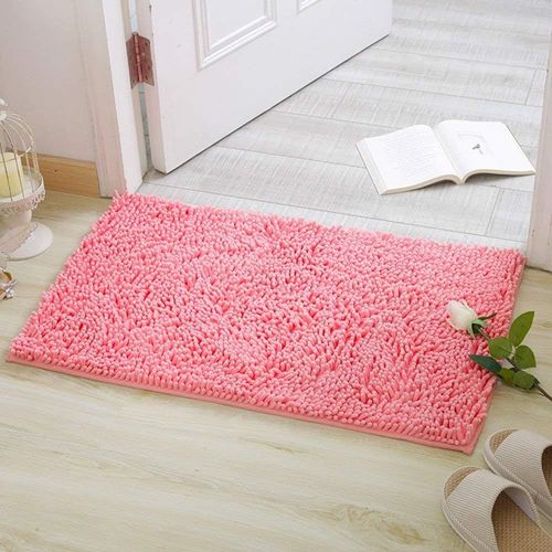Kal-Soft Shag Tapis De Bain Tapis Cuisine Porte Pieds De Porte Tapis Bande Antidérapante Paillasson Absorbant Tapis De Bain Douche Shaggy Tapis - 50 X 80 Cm, Violet Sang
