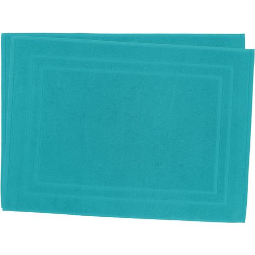 Kal-Lot De 2 Tapis De Bain 50 X 70 Cm - 100% Coton - 700 Gr/M2 - Bleu Turquoise