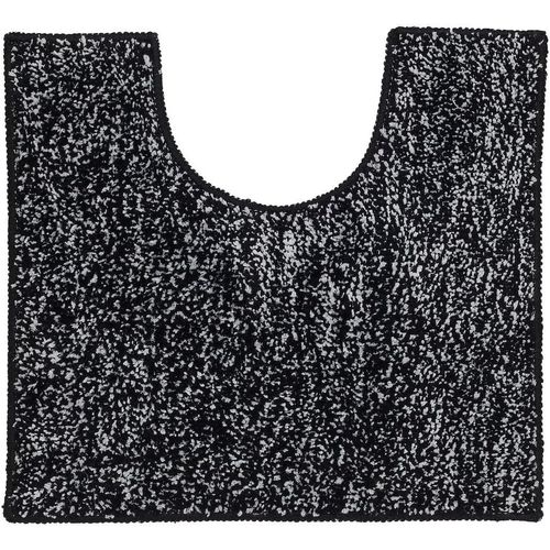 KAL-Tapis De Bain Contour Wc, Coton, Noir, 50 X 45 X 3 Cm