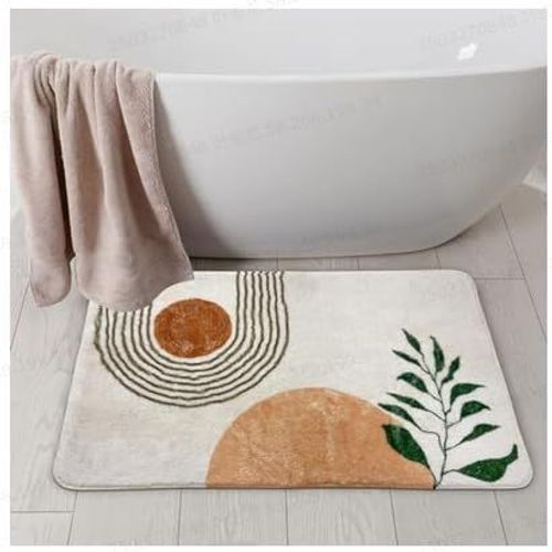 KAL-Tapis De Salle De Bain Bohème, 50 X 80 Cm, En Microfibre Ultra Fine, Absorbant, Antidérapant Et Lavable, Convient Pour Les Salles De Bains, Les Douches Et Les Buanderies