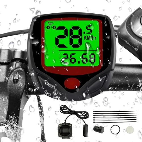Kal-Compteur De Vélo, Compteur De Vitesse De Vélo 19 Fonctions Avec Écran Lcd Rétroéclairé, Vitesse Et Odomètre De Route Ip54 Étanche Avec De Grandes Touches, Kilométrique De Vitesse