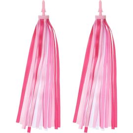 Kal-Rubans Guidon Vélo, Pompons Colorés Pour Guidon Trottinette, Accessoires Décoration Pour Filles Pour Vélo, Tricycle, Poignées, Rose Dégradé