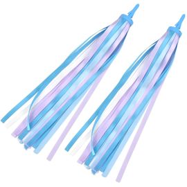 Kal-1 Paire De Banderoles De Guidon De Scooter De Pompons De Vélo Pour Enfants, Accessoires De Vélo Pour Enfants Rubans De Gland Colorés Pour Guidons De Scooter/Vélo De Filles Garçons (Bleu)