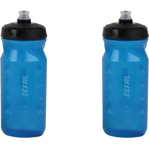 Kal-Pack Sense Soft 65 Bidon Velo Et Vtt- Lot De Deux Gourdes Sport Souples Et Inodores - Bidon Eau Sans Bpa - Tetine Silicone - Bleu Transparent, 2 X 650 Ml
