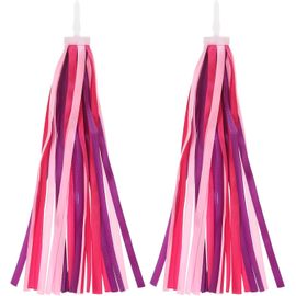 Kal-Rubans Guidon Vélo, Pompons Colorés Pour Accessoires Décoration Guidon Vélo Pour Filles, Tricycles, Rose Violet