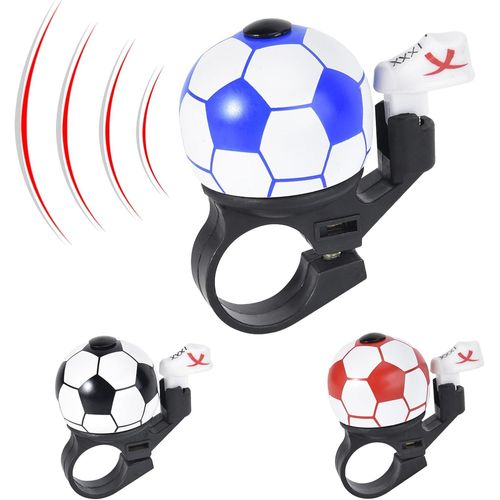 Kal-3 Pièces Sonnette Velo Football, Rigolo Klaxon Velo Puissant, Créatif Sonette Velo, Sonnette Velo Adulte Enfant Pour Guidon De 22mm, Sonnette De Vélo Pour Vélo De Route, Vtt Et Scooter