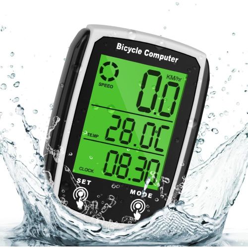 Kal-Compteur De Vélo, 19 Fonctions Ip65 Étanche Ordinateur De Vélo, Avec Écran Rétroéclairé Led, Contrôle Tactile, Démarrage/Arrêt Automatique, Compteur De Vitesse Velo Et Compteur De Kilomètres Vtt