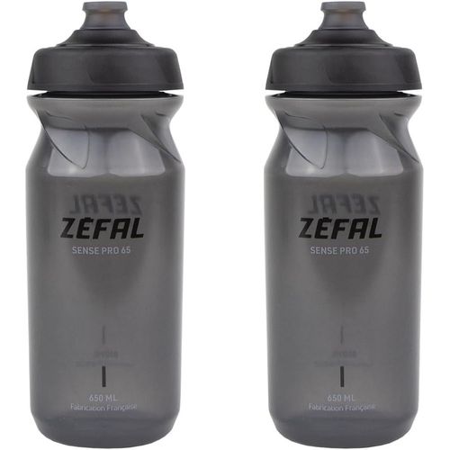 Kal-Pack Sense Pro 65 Noir Fumé - Set De Deux Bidon Velo - Gourde Velo Route Et Vtt Légère Et Étanche - Fabriqué En France - 2 X 650 Ml