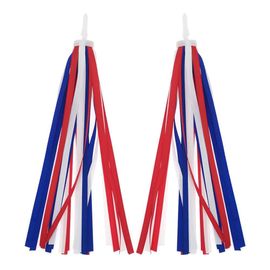 Kal-Ruban Pour Vélo Guidon D`Enfant,2 Pack Colorés Ruban De Gland De Bicyclette Vélo Guidon Banderoles Pour Scooter Vélo De Bébé De Garçon Fille 27cm Rouge Jaune Rose Bleu