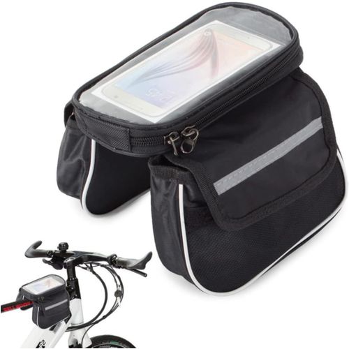 KAL-Sacoche De Guidon Imperméable Pour Vélo - Housse Centrale Amovible Pour Téléphone Portable - Sac Tactile Pour Cadre Supérieur Avant - Sacoches De Montagne