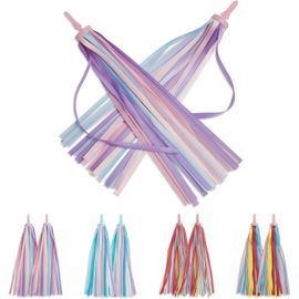 Kal-Lot De 2 Rubans Colorés Pour Vélo Pour Enfants - Pour Guidon De Scooter/Vélo, Cadeaux D'anniversaire, Sûrs Et Faciles À Attacher - Rose Jaune