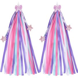 Kal-Banderoles De Vélo Pour Enfants, Rubans Guidon 27,5 Cm Pompons Colorés Guidon Accessoires Décoration De Vélo Amusants Pour Garçons Et Filles