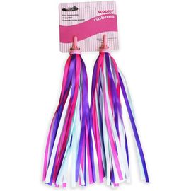Kal-1 Paire De Pompons Pour Guidon De Vélo Pour Enfant - Serpentins Décoratifs - Pour Vélo - Streamer - Franges De Guidon - Pour Vélo D'enfant - Décoration - Ruban Violet Et Rose