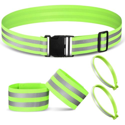 Kal-Ensemble De Bandes Réfléchissantes Inclus Brassard Réfléchissant Ceinture De Sécurité Réfléchissante Pince À Pantalon Ensemble Jogging Réflecteur Pour Faire Du Vélo Faire Du Jogging